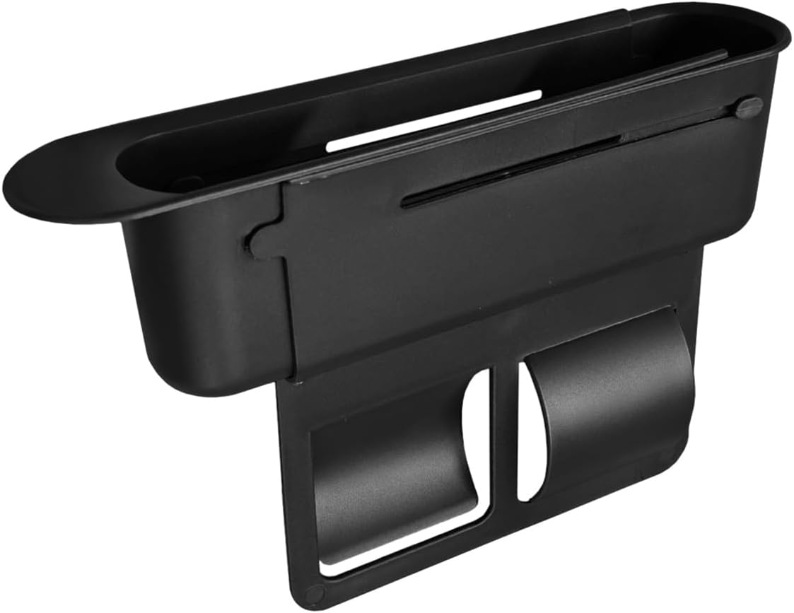 Car Seat Gap Filler, Multifunctional Car Seat Organizer, Phone Holder Between Seats & Console, Automotive Storage Box Accessories for Keys, Sunglasses, Cards, Phones (Black)