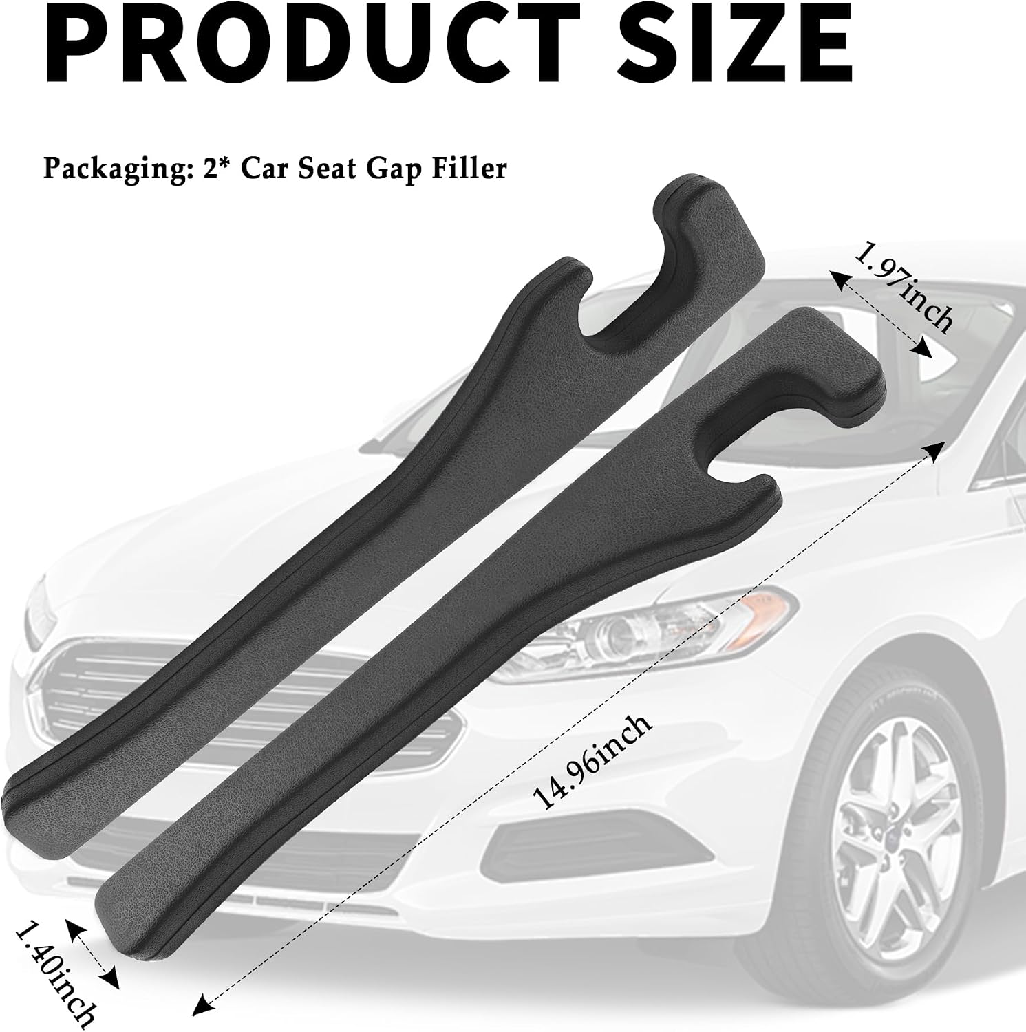 New Car Seat Gap Filler 2 Pack,Flexible Seat Gap Filler Strip to Avoid Dropping Items,Universal in Between Car Seats Catcher/Console Catcher for Cars Accessories Interior - Image 2