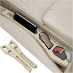 2PCS Car Seat Gap Filler Organizer,2 in 1 Car Gap Filler (Beige) | Multifunctional Design,Fill and Storage Function for Storing Phones Keys Cards,No Drop Seat Guard for Cars Suvs Trucks