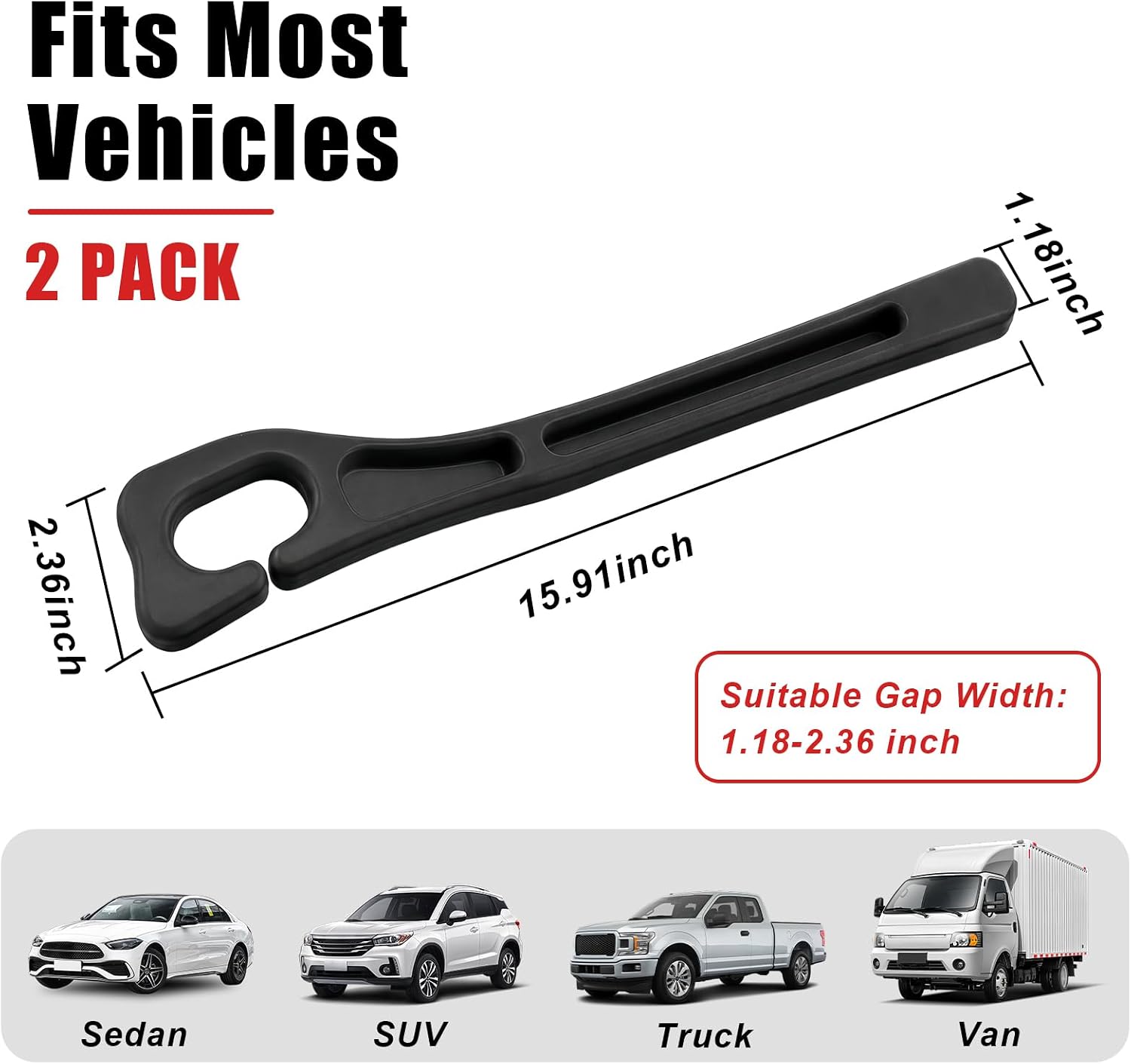 Car Seat Gap Filler Organizer 2 PCS Black Universal Seat Gap Plug Blocker Anti-Drop Console Catcher Phone Keys Storage for Car Truck SUV Auto Accessories Style1 - Image 2