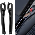 2PCS Car Seat Gap Filler Organizer,Multifunctional Car Gap Filler Organizer Storages Function,Universal Console Catcher Between Seats Cars Interior Accessories (Balck)