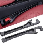 Car Seat Gap Filler 2 Pack, Universal Car Seat Gap Organizer, Fit for Car Seat Gap Width 0.9-1.3 Inches, Car Seat Side Gap Plugger Anti-Drop Device for Most Cars SUV Truck (Black)