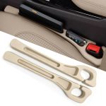 Car Seat Gap Filler Organizer of 2, 2 in 1 Car Gap Filler(Beige) | Universal Gap Filler with Storage Pockets, No Drop Seat Guard for Phones Keys Cards,Car Accessories for Most Cars Trucks SUVs
