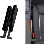 2PCS New Car Seat Gap Stopper with 2 Storage Areas，Car Seat Gap Storage Organizer for Phone Keys Wallet，Universal Car Seat Gap Filler Interior Accessories (Black)