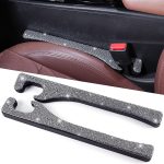 Briwill Bling Car Seat Gap Filler, 2 Pack Universal Fit for Car SUV Truck Handmade Crystal Rhinestone Diamond Car Gap Filler Bling Car Accessories for Women(Silver)