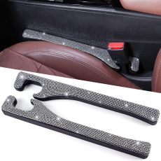 Briwill Bling Car Seat Gap Filler, 2 Pack Universal Fit for Car SUV Truck Handmade Crystal Rhinestone Diamond Car Gap Filler Bling Car Accessories for Women(Silver)